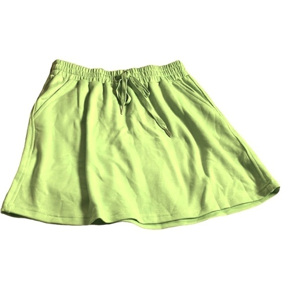 size small Kori lime green terry cloth skirt with pockets - Picture 1 of 6